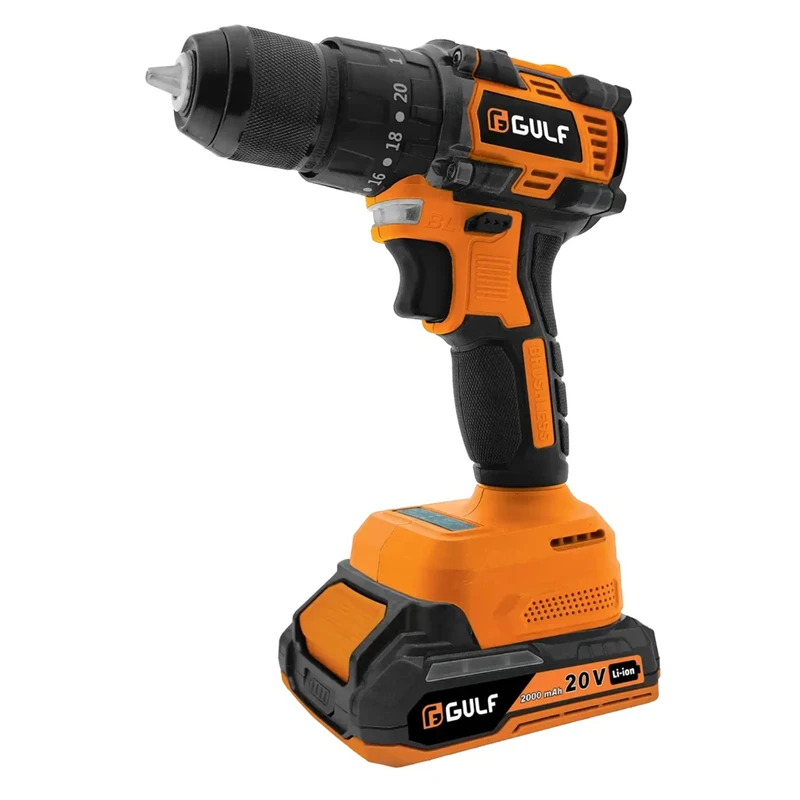 دریل پیچ گوشتی شارژی  براشلس چکشی 10میلی متری 20 ولت گالف مدل 8020