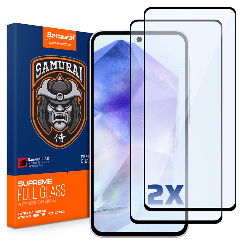 محافظ صفحه نمایش سامورایی مدل ovglass مناسب برای گوشی موبایل سامسونگ Galaxy A55 بسته 2 عددی 
