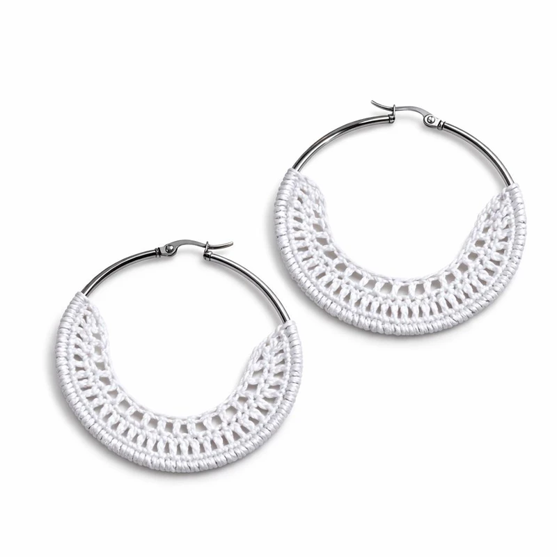 گوشواره دست دوز زنانه طرح ماه