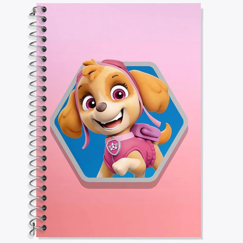 دفتر زبان 50 برگ خندالو مدل سه خط طرح اسکای سگ های نگهبان Paw Patrol کد 12589