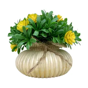 گلدان به همراه گل مصنوعی طرح میخک هندی شکوفه دار مدل مراکشی کد S47