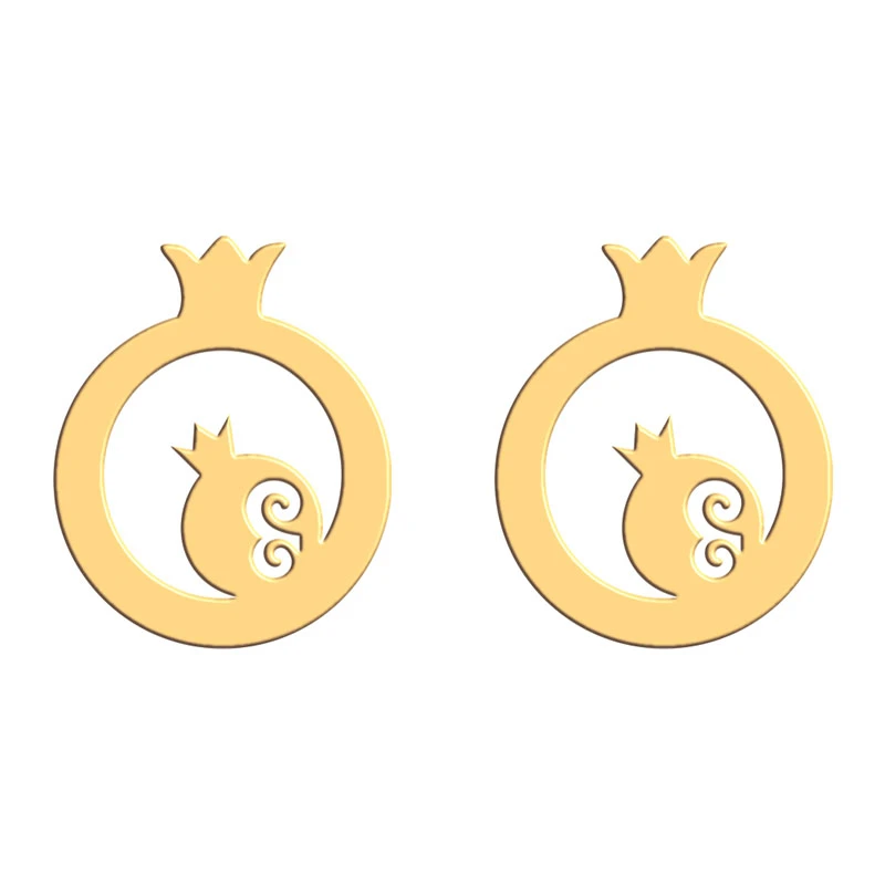 گوشواره طلا 18 عیار زنانه فرشته مدل انار WEL-000105