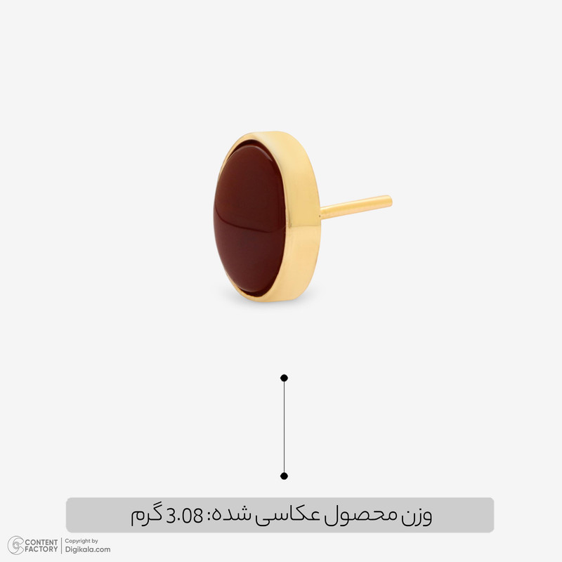 گوشواره میخی طلا 18 عیار زنانه تاج مدل M15 - 7