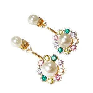 گوشواره زنانه مدل پشت لاله گوشی نگیندار کد E.SA.19