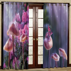 پرده مدل قارچ و پروانه هازان پانچی کد 2270 سایز 140x200 سانتی متر