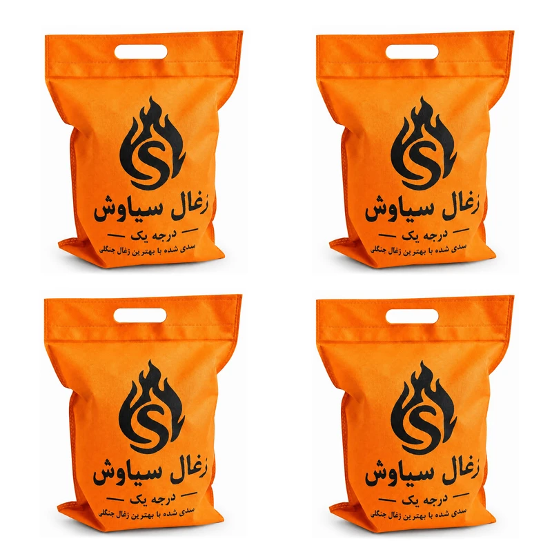 زغال کبابی سیاوش مدل P804 وزن 1600 گرم بسته 4 عددی