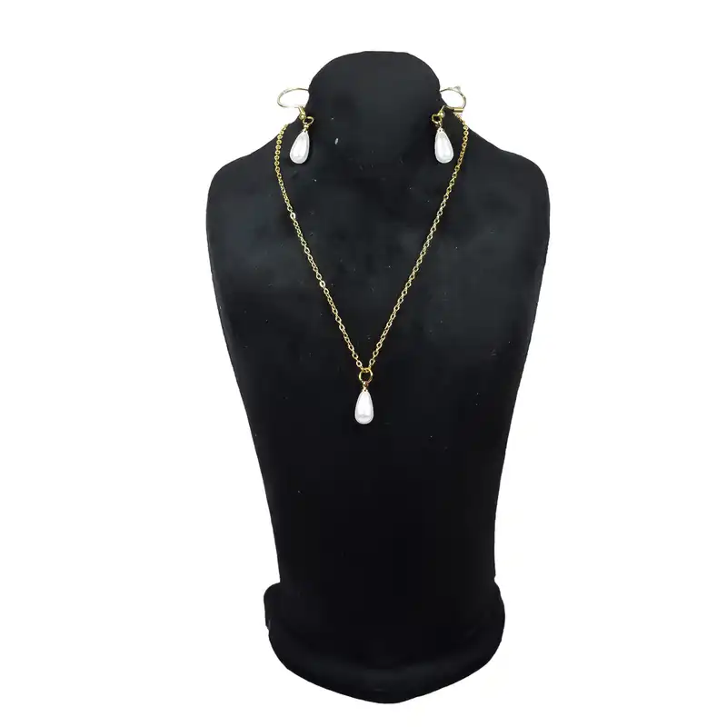 نیم ست زنانه بلوط نارنجی طرح مروارید اشکی