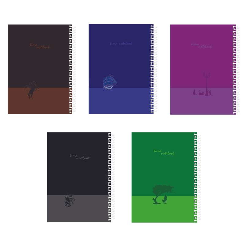 دفتر مشق 100 برگ تیما مدل گلادیاتور مجموعه 5 عددی