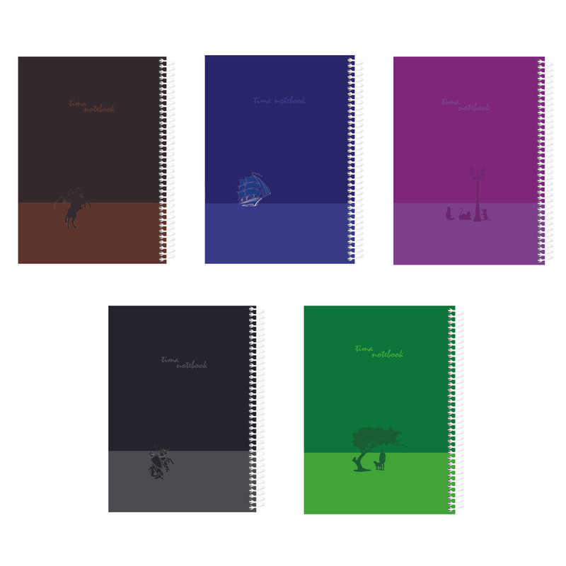 دفتر مشق 100 برگ تیما مدل گلادیاتور مجموعه 5 عددی