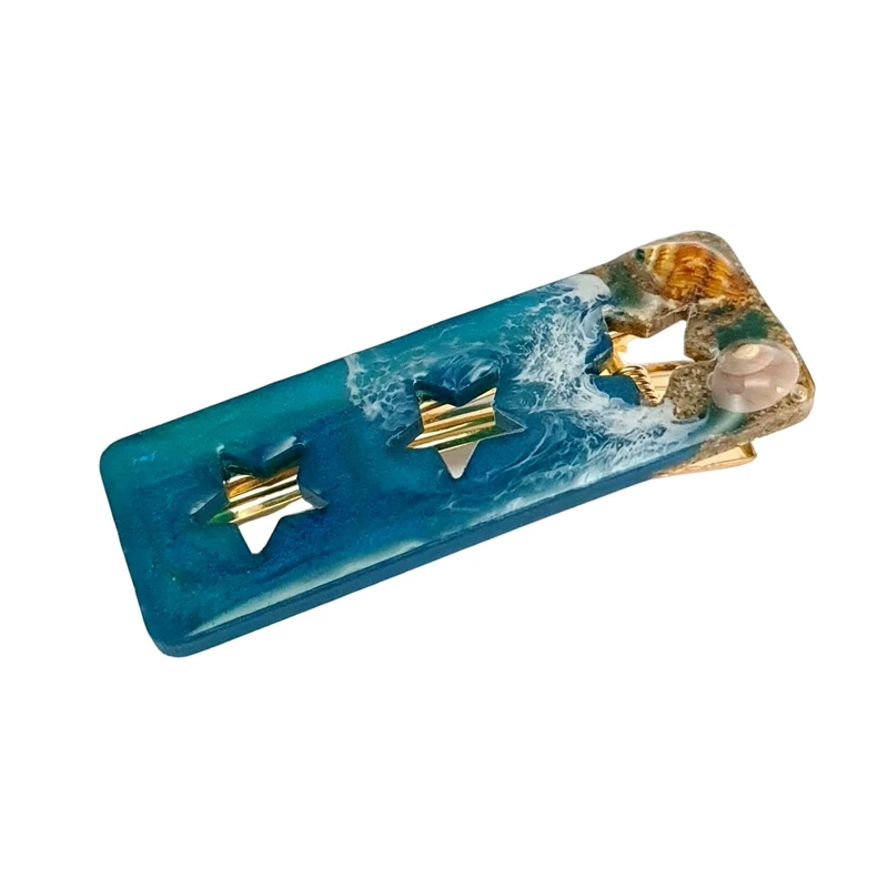 گیره مو دخترانه طرح دریا مدل مستطیلی کد 03