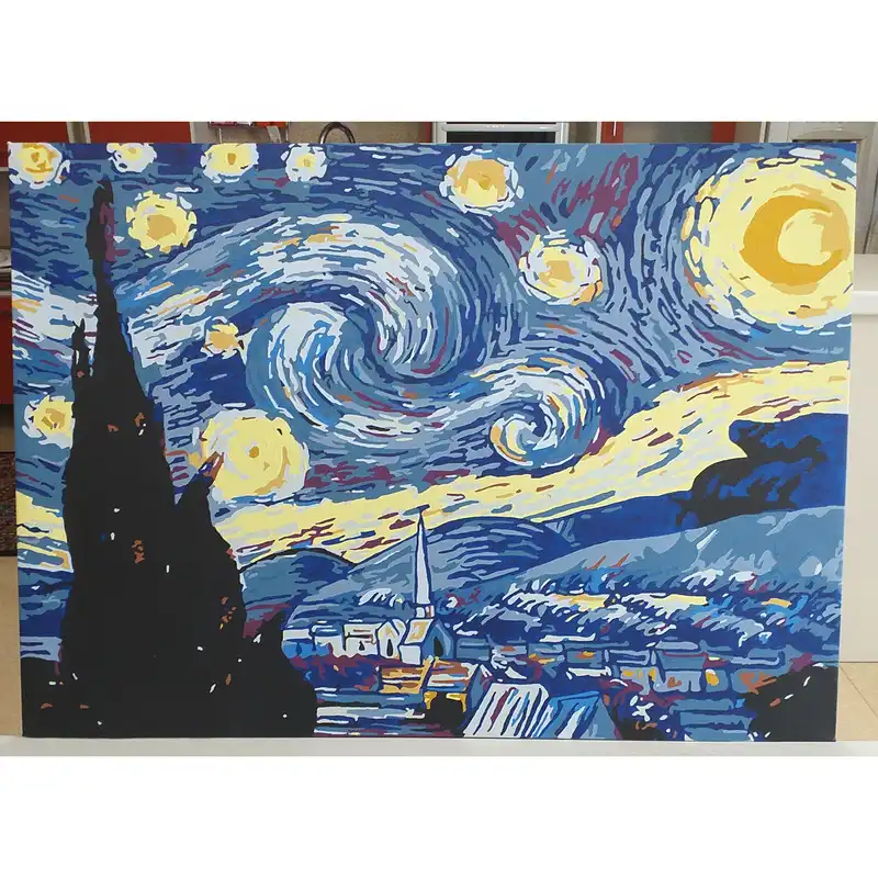 بسته رنگ آمیزی رنگانا طرح شب پرستاره ونگوگ کد RA120 مجموعه 16 عددی