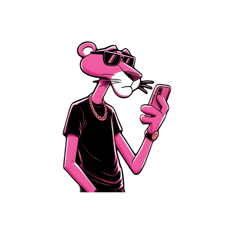 استیکر لپ تاپ مدل ژله ای طرح پلنگ صورتی کد STJ1026