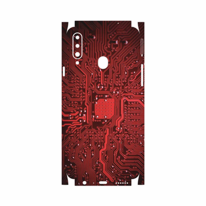 برچسب پوششی ماهوت مدل Red Printed Circuit Board-FullSkin مناسب برای گوشی موبایل سامسونگ Galaxy A20s