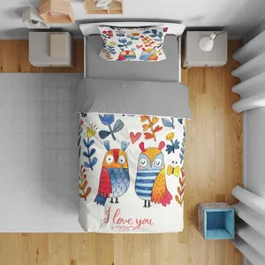 سرویس روتختی نوپه هوم مدل جغد کد T5913 تک نفره 5 تکه