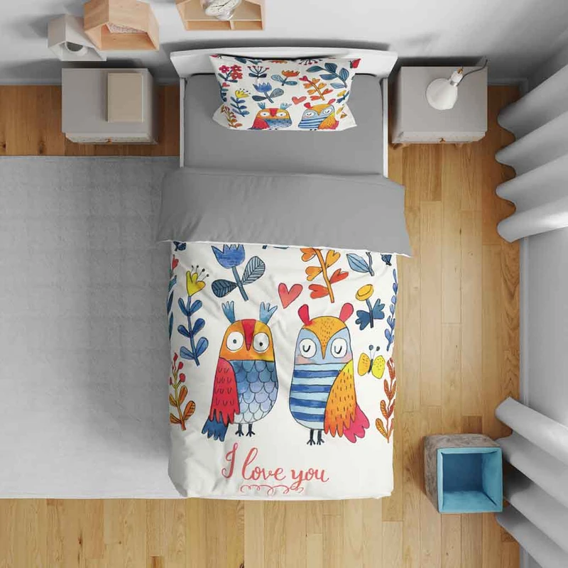 سرویس روتختی نوپه هوم مدل جغد کد T5913 تک نفره 5 تکه