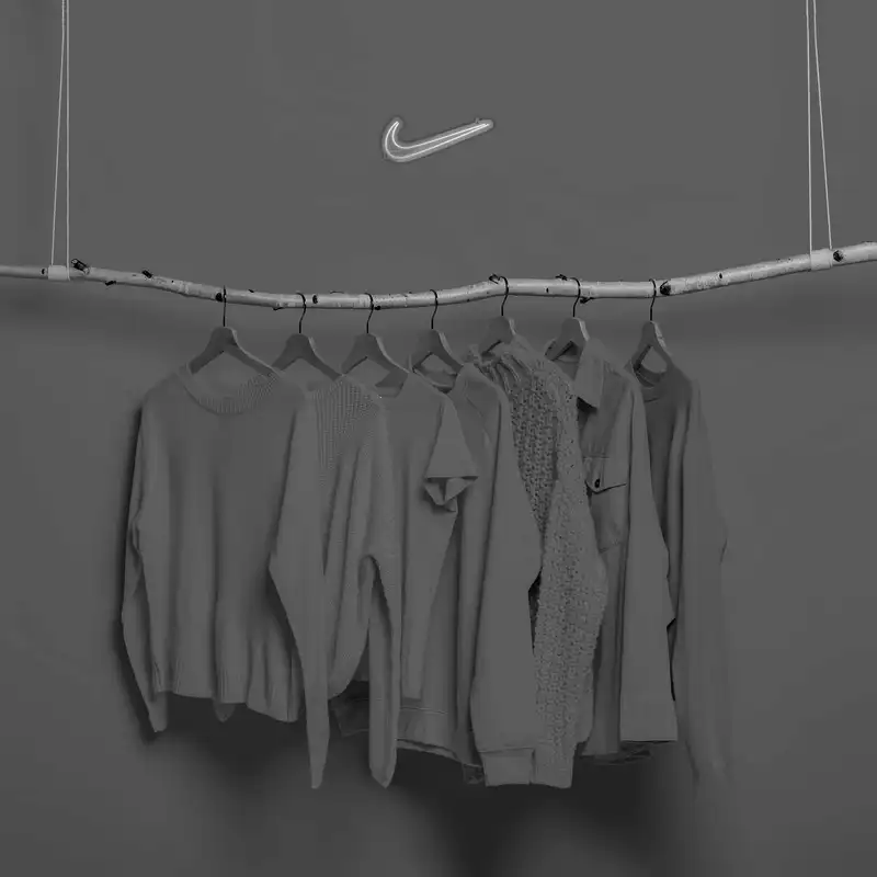 چراغ دیواری نئون دیزاین طرح Nike_WHT