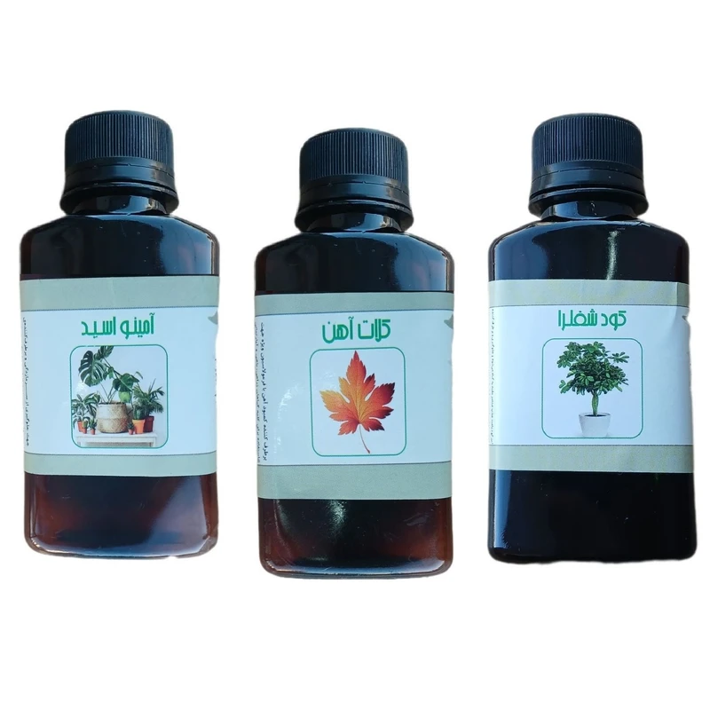 کود مایع امینو اسید و کود شفلرا و کلات اهن مدل life drop حجم 110 میلی لیتر