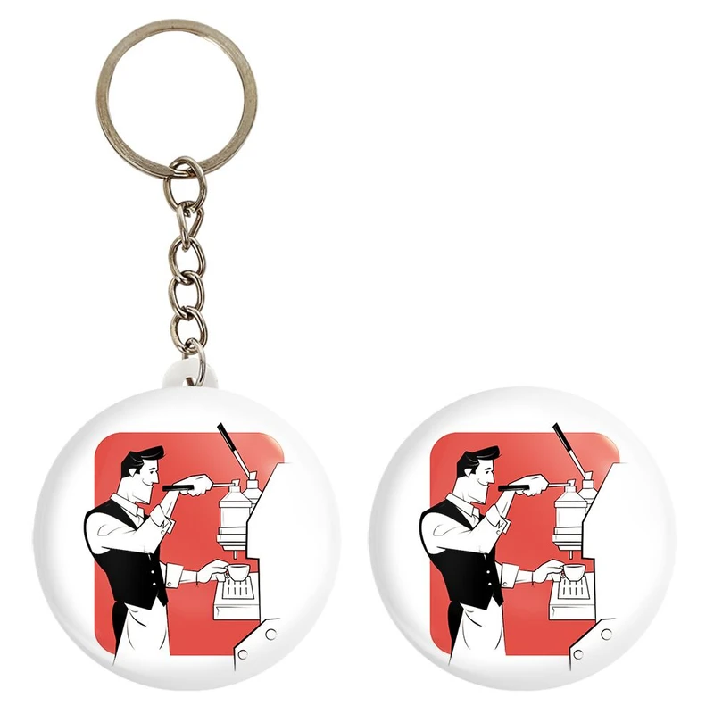 پیکسل خندالو مدل باریستا کافه چی کد 28139 به همراه جاکلیدی