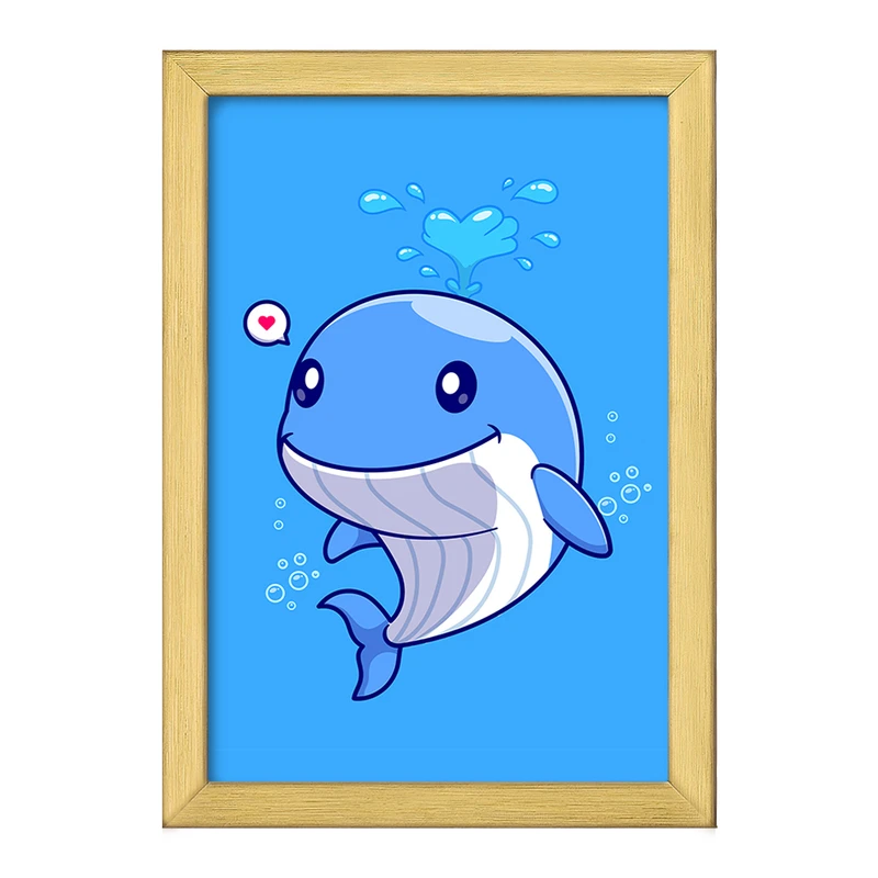 تابلو خندالو طرح حیوانات بامزه نهنگ کد 29726