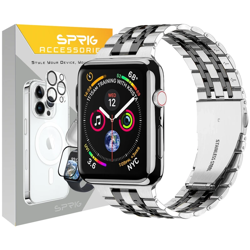 بند اسپریگ مدل 7Bead SLV مناسب برای اپل واچ سری 1/2/3 سایز 42 میلی متری