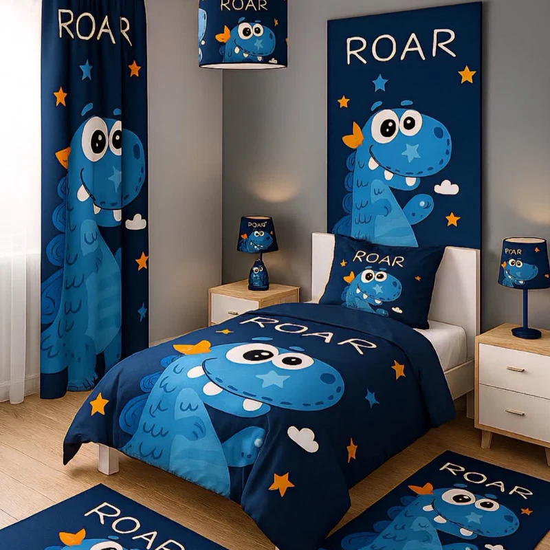 سرویس خواب 1 نفر 4 تکه مدل پسرانه دایناسور کد 6105