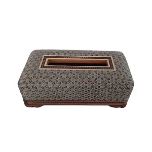 جعبه دستمال کاغذی خاتم کاری مدل گرد کد 244