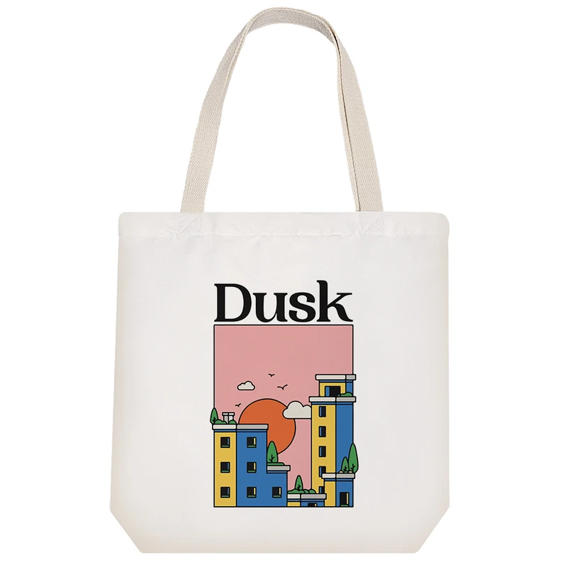 ساک خرید پارچه ای خندالو طرح شهر مدل توت بگ کد 7348