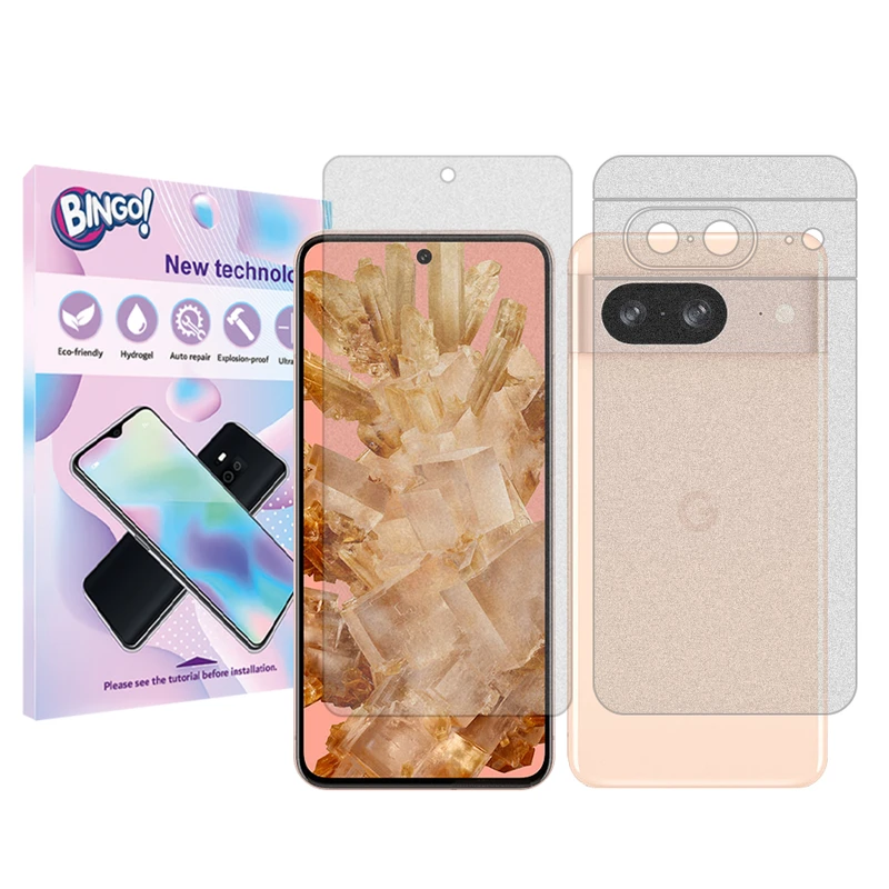 محافظ صفحه نمایش مات بینگو مدل Tough مناسب برای گوشی موبایل گوگل Pixel 8 به همراه محافظ پشت گوشی