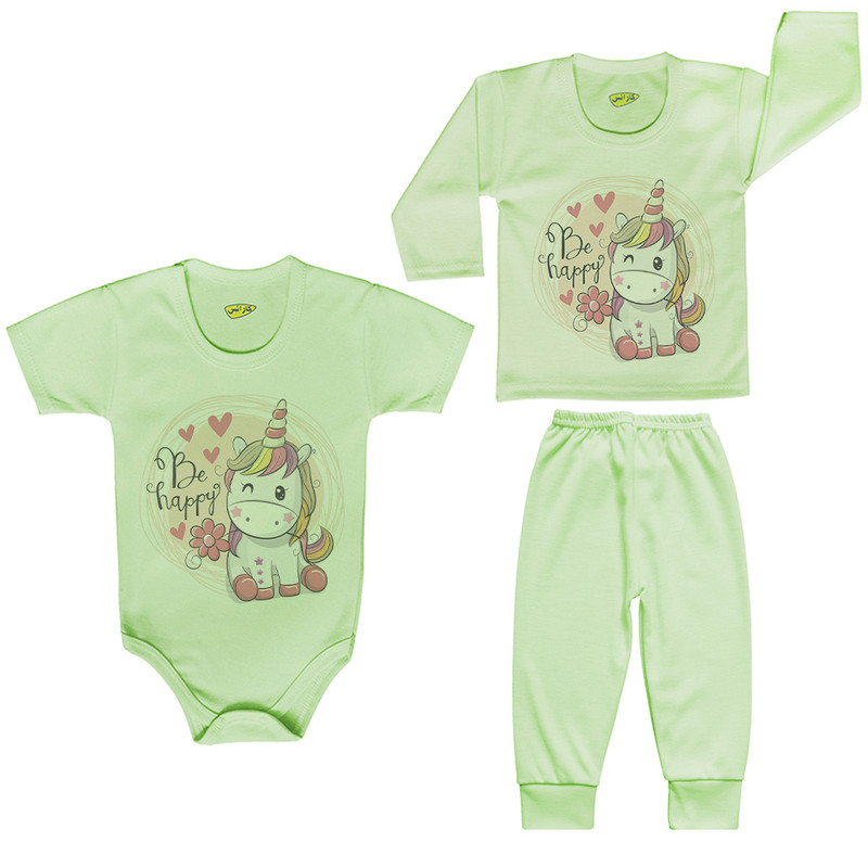 ست 3 تکه لباس نوزادی کارانس مدل PRSG-3132