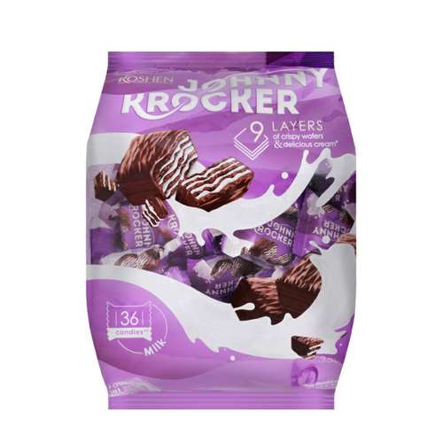 ویفر شکلاتی با لایه شیری ROSHEN جانی کراکر - 500 گرم