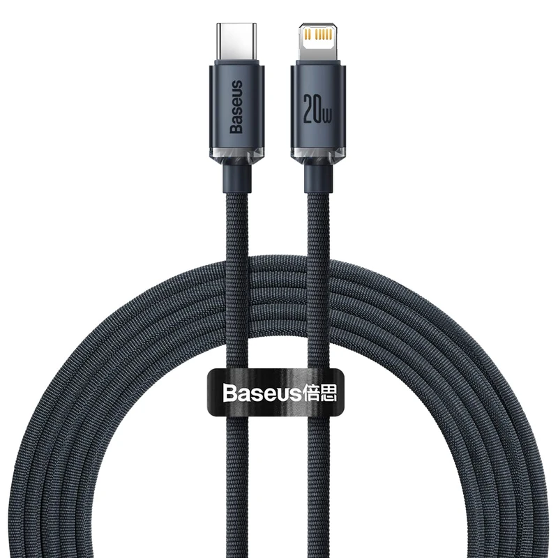 کابل تبدیل USB-C به لایتنینگ باسئوس مدل Crystal Shine Series طول 2 متر