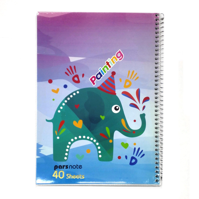 دفتر نقاشی 60 برگ پارس نوت مدل فیل کلاه دار کد 123612