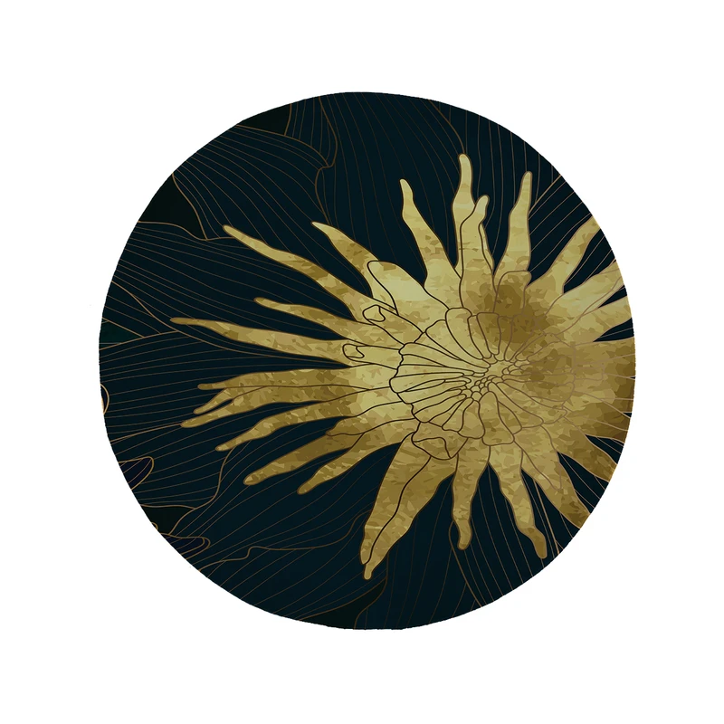 پادری مدل دایره طرح گل کد 8970 سایز 90 × 90 سانتی متر