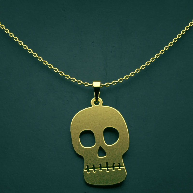 گردنبند طلا 18 عیار زنانه مدوپد مدل جمجمه کد K2-1-1062