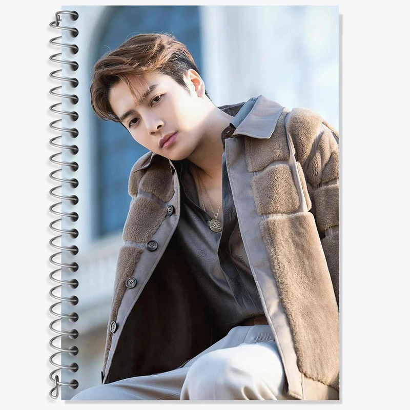 دفتر زبان 50 برگ خندالو مدل دو خط طرح جکسون گروه گات سون GOT7 کد 20948