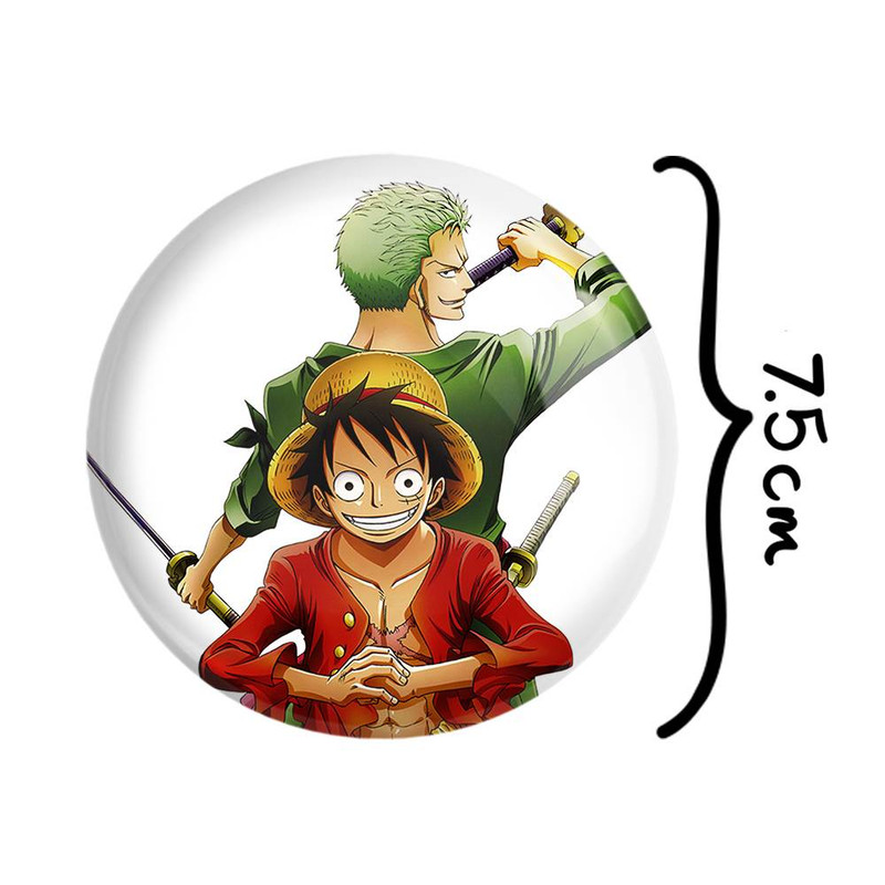 آینه جیبی خندالو مدل لوفی و زورو انیمه وان پیس One Piece  کد 11443