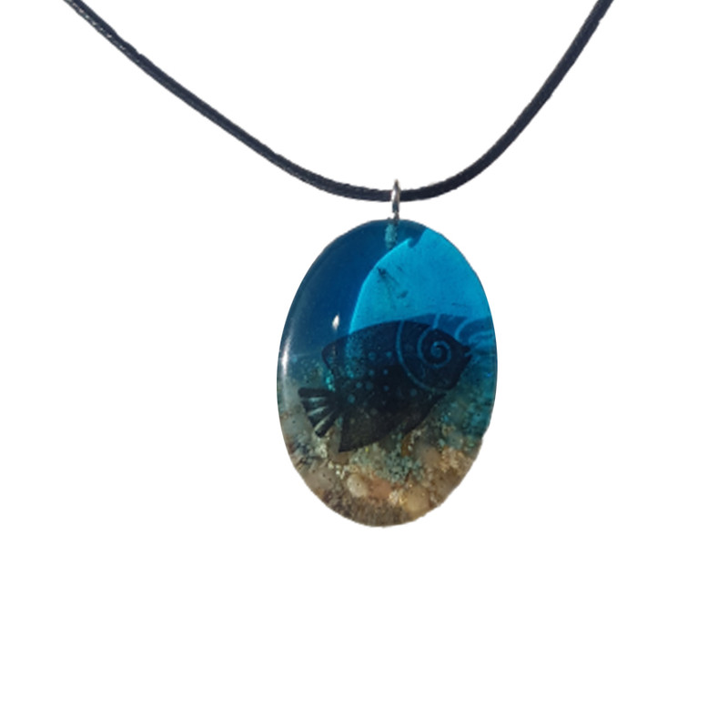 گردنبند دخترانه مدل رزینی دریایی کد 004