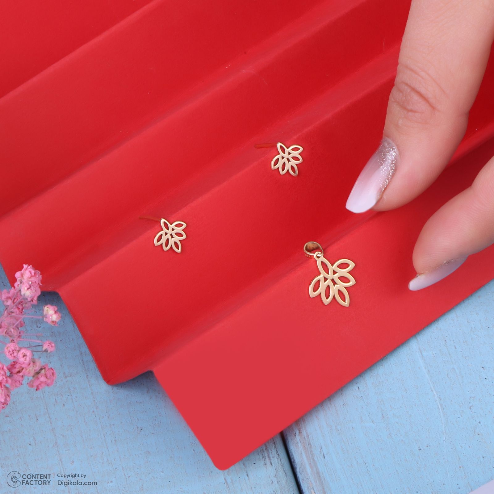 نیم ست طلا 18 عیار زنانه سایا گلد مدل گلبرگ ns13 -  - 10