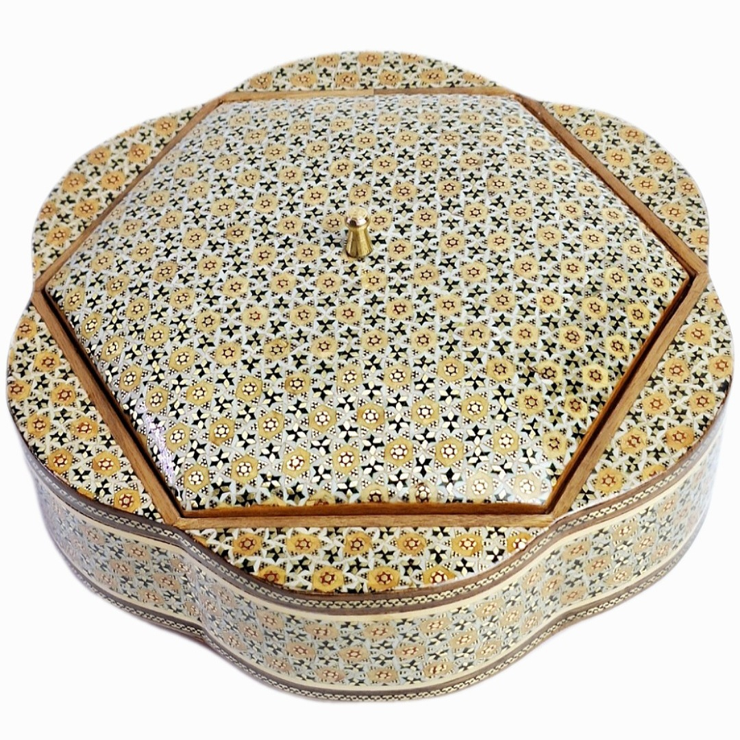 شکلات خوری خاتم کاری چوبی مدل KH22
