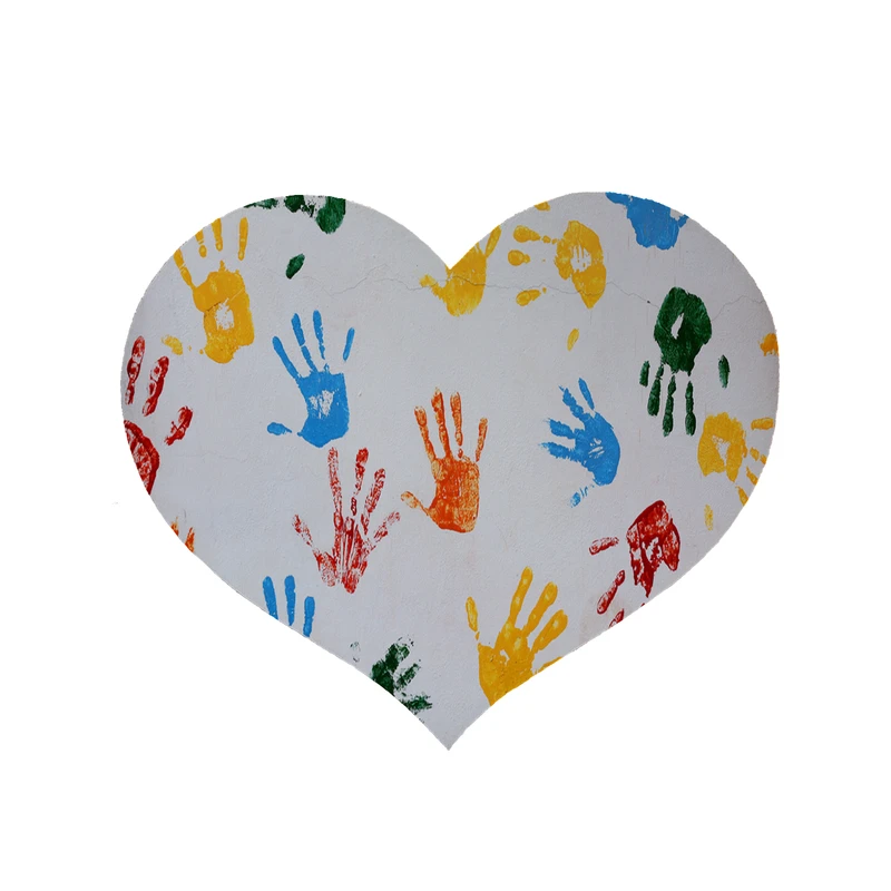پادری مدل قلب طرح دست رنگی کد 6163 سایز 90x90 سانتی متر 