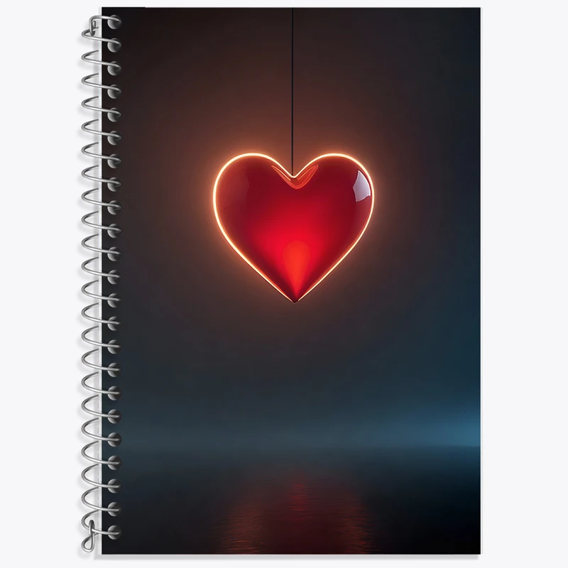 دفتر لغت 50 برگ خندالو طرح قلب قرمز کد F7051