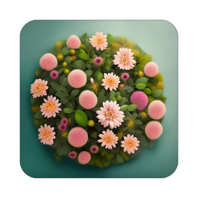 زیر لیوانی کاکتی طرح گل مدل mp16659