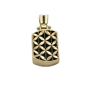 آویز گردنبند طلا 18 عیار زنانه مدل صنوبر سیاه قلم کد 02