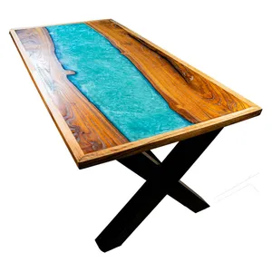 میز کامپیوتر مدل چوب و رزین