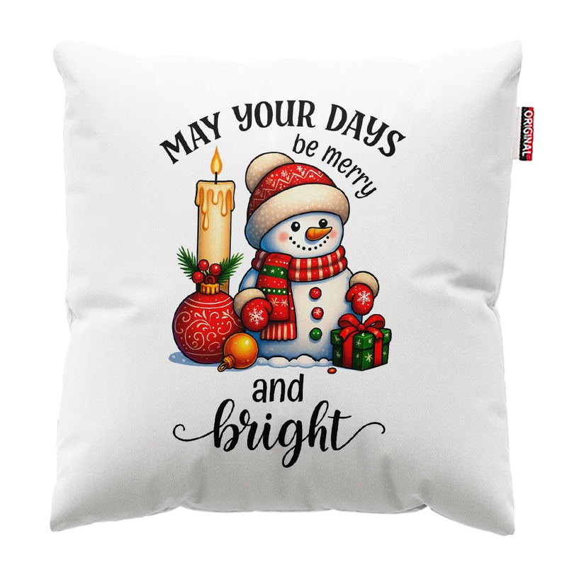 کوسن پاد آفرین مدل کریسمس طرح بابانوئل کاج گوزن آدم برفی کد PK402599 سایز 40*40 سانتی متر