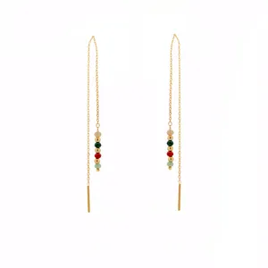 گوشواره طلا 18 عیار زنانه روبی آرت گالری مدل  مولتی