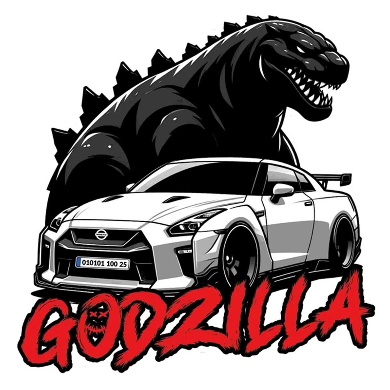 استیکر لپتاپ مدل ماشین نیسان و گودزیلا کد 7373