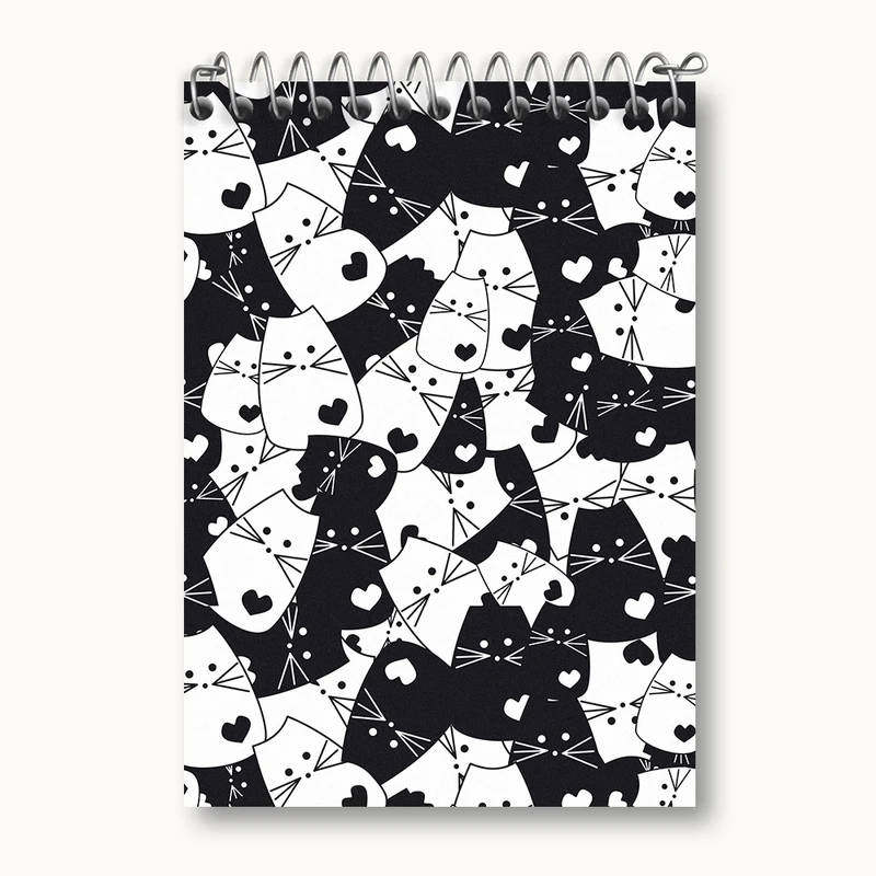 دفتر یادداشت 50 برگ خندالو مدل پترن گربه کد N402