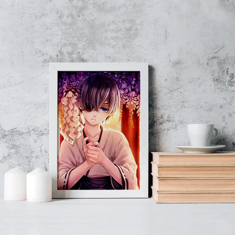 تابلو خندالو مدل شیل انیمه خادم سیاه کد 16343