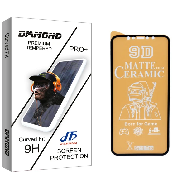 محافظ صفحه نمایش سرامیکی مات جی اف مدل Diamond glass مناسب برای گوشی موبایل اپل iphone11PRO / X/XS